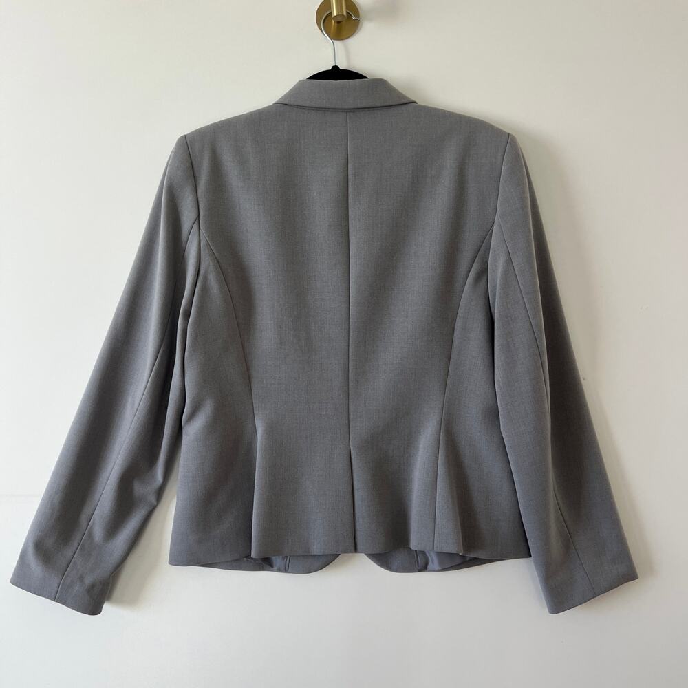 Calvin Klein Grey Stretch Blazer Jacket Womens 12 Career Professional Classic - Picture 2 of 11